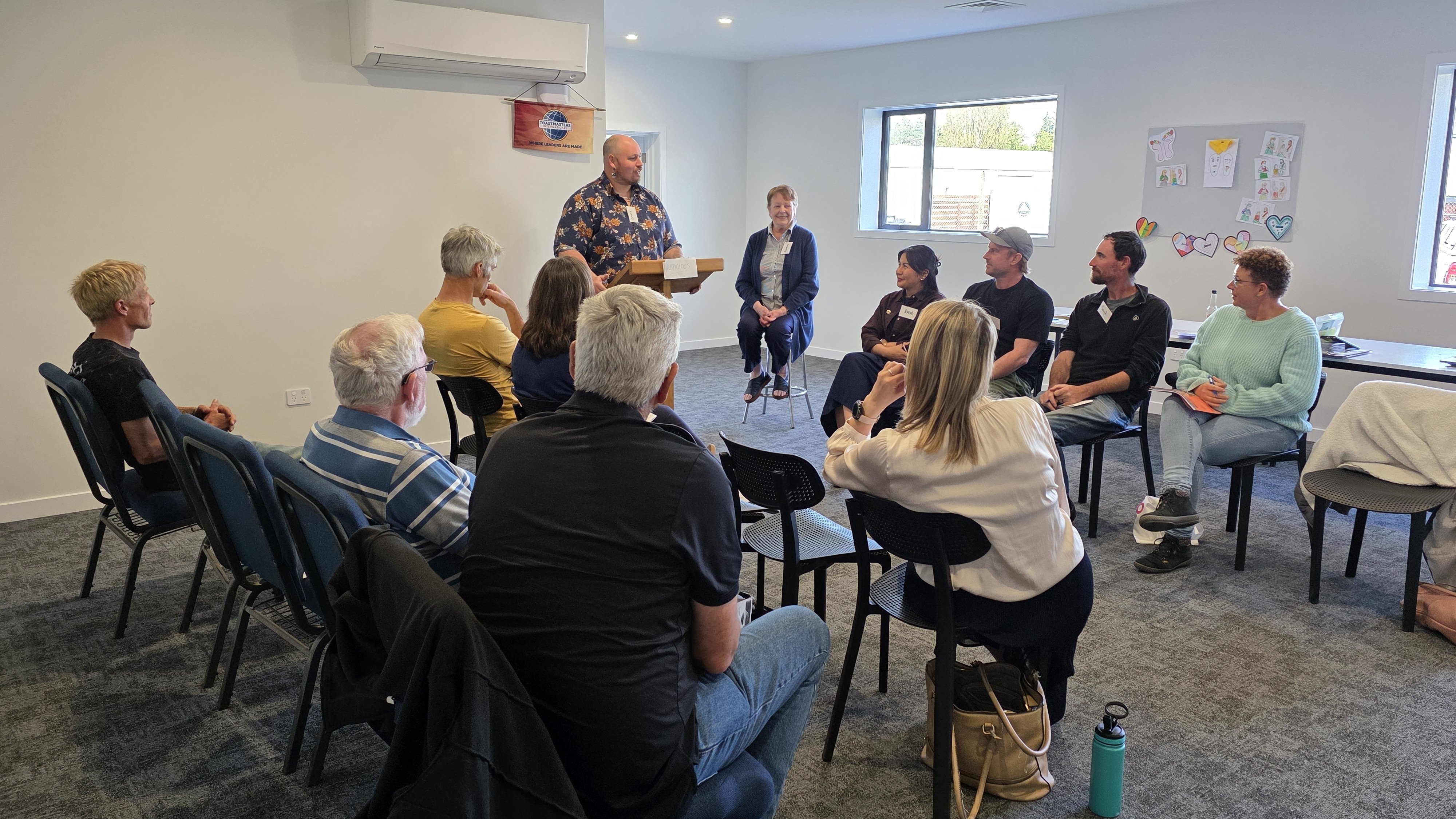 Central Otago Toastmasters member Chris Wild delivers a speech to fellow members. PHOTO: SUPPLIED