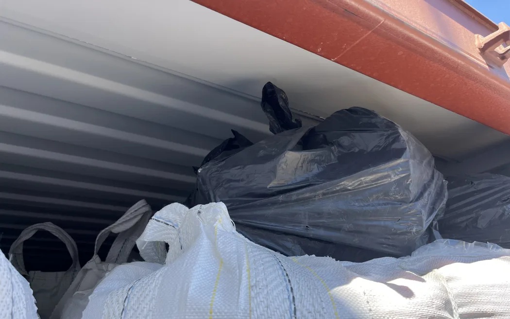 Cocaine was located in these bags, on top of legitimate product. Photo: Supplied / NZ Police