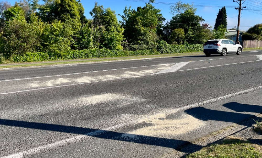 The crash happened on Te Ngae Rd in Rotorua. PHOTO: RNZ