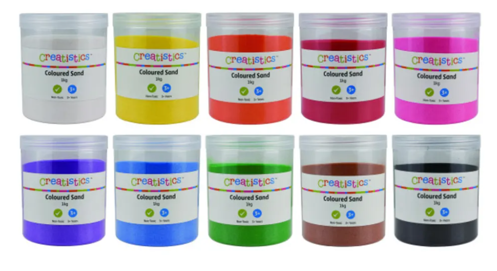 Creatistics Coloured Sand is sold in various colours. Photo: Supplied / Product Safety NZ