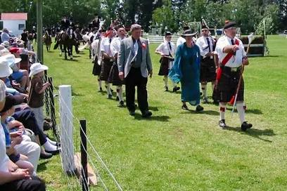 The show's first female president, Helen Williams, leading the 2005 Grand Parade. Photo: Supplied