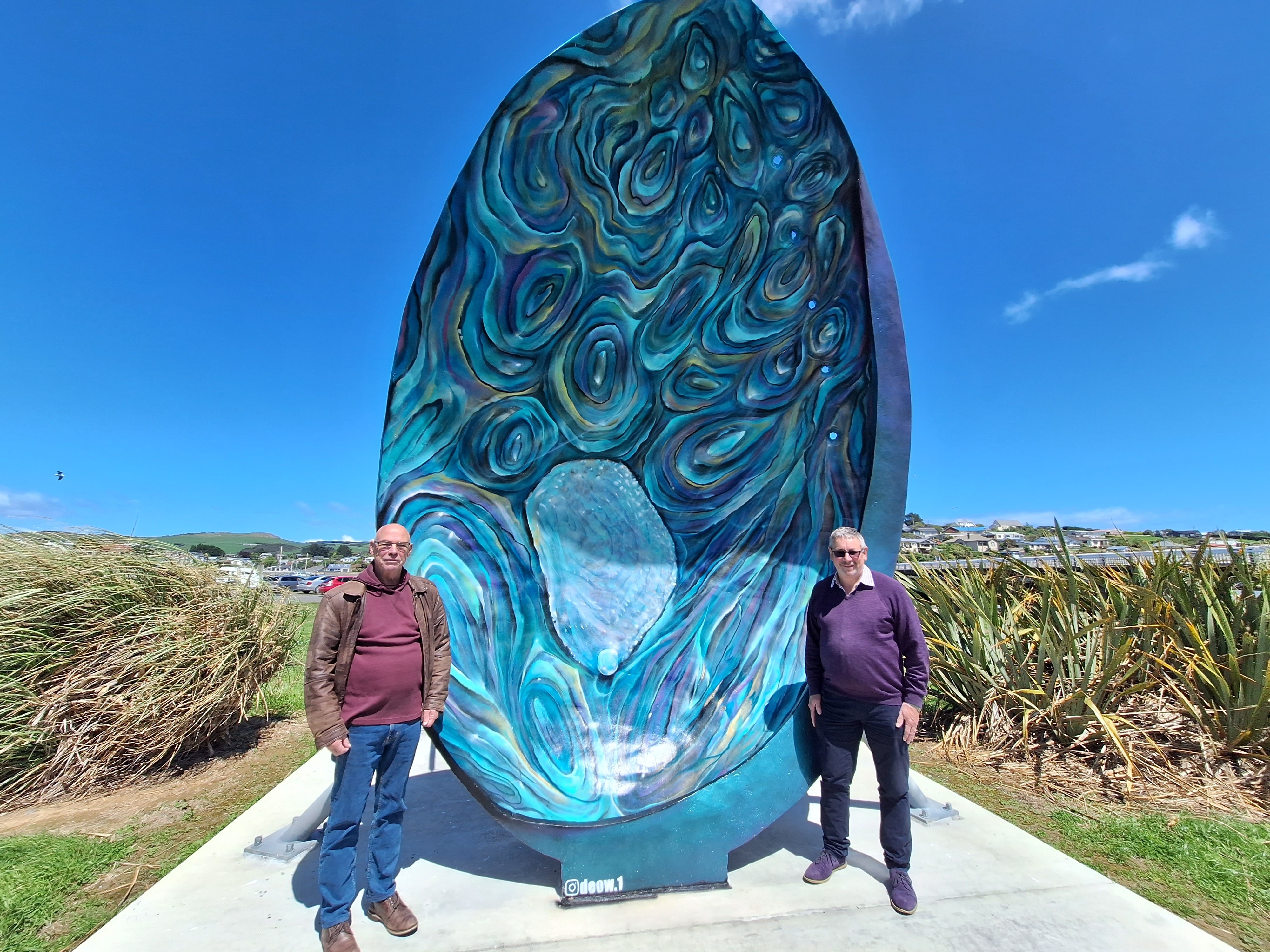 Ōraka Aparima Community Board chairman Rob McCall (left) and Southland District councillor...