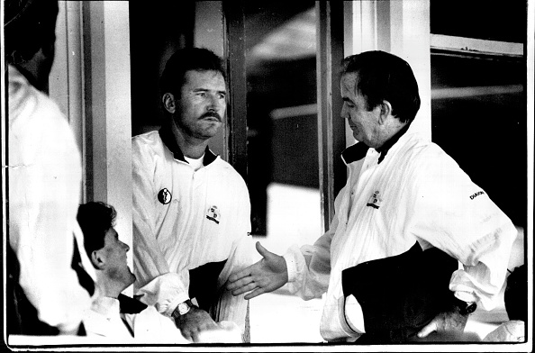 The steely duo of captain Alan Border (left) and coach Bob Simpson.