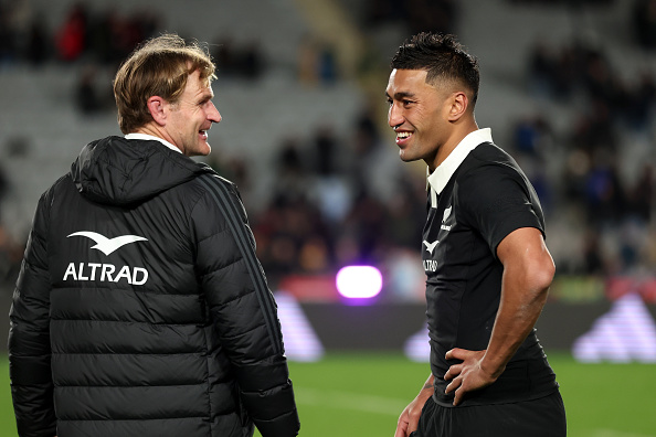 Scott Robertson and Rieko Ioane. Photo: Getty Images