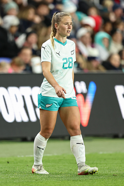 Wall on debut for the Football Ferns against the United States in Kansas City last month. Photo:...