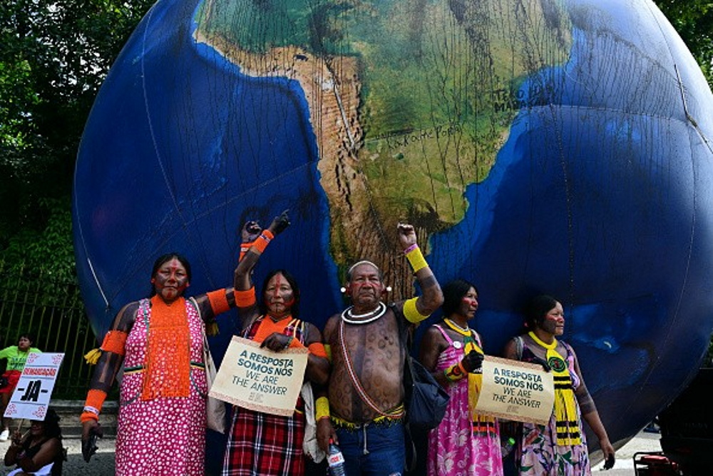 Indigenous groups made their presence felt during the COP30 gathering in Belem, Brazil. PHOTO:...