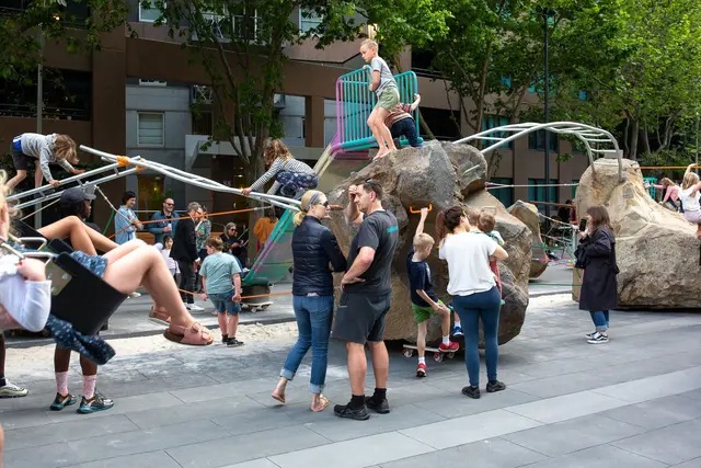 Rocks On Wheels sculpture park playground - Melbourne. Photo: Mike Hewson