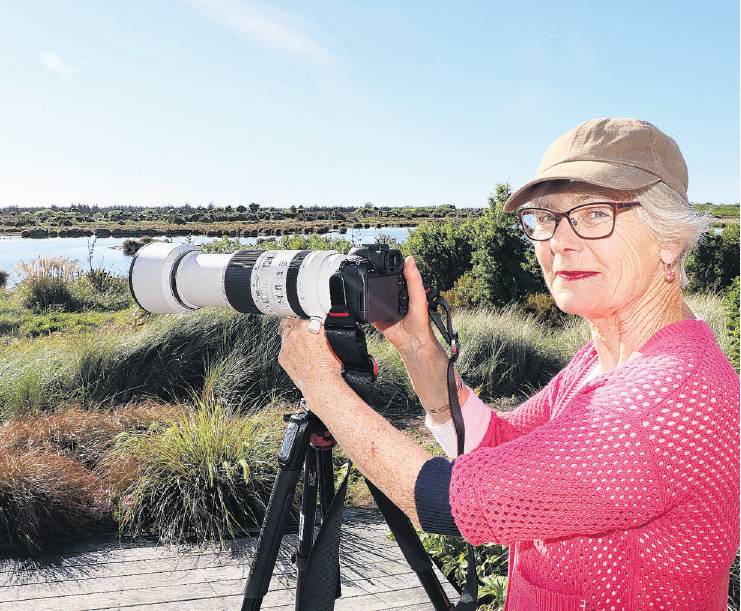 Pegasus photographer Robyn Young watching the bird life over the Pegasus wetlands. PHOTO: JOHN...