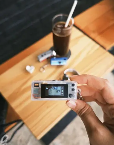 The secret edition of the Charmera has a transparent shell. Photo: Supplied / Kodak