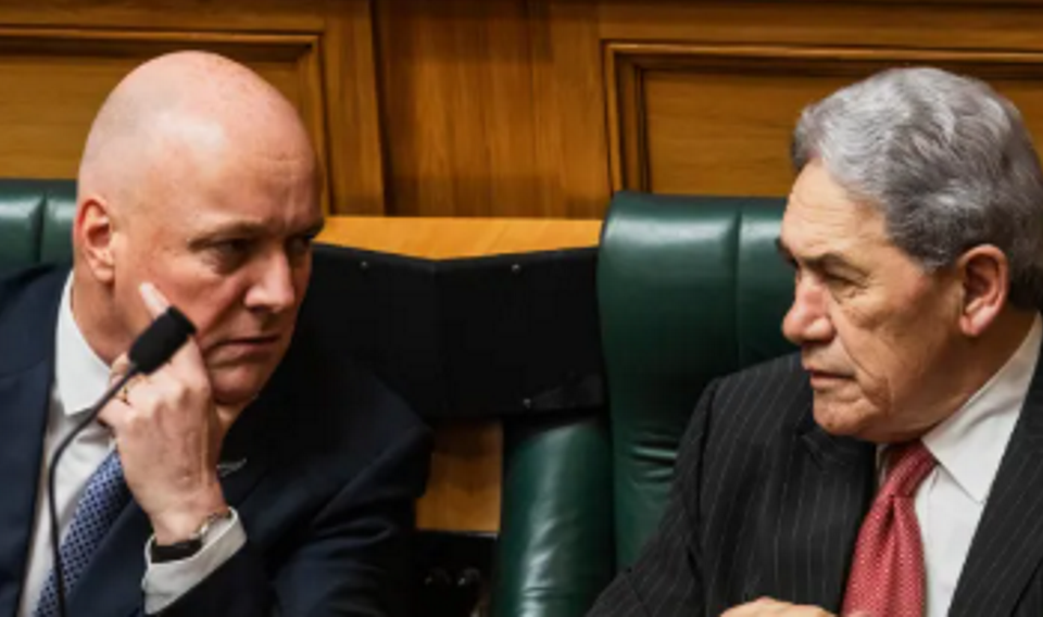 Christopher Luxon (left) and Winston Peters. Photo: RNZ