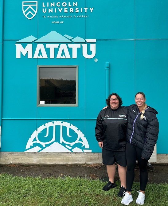Matatū head of rugby Whitney Hansen and Matatū and Black Fern player Amy du Plessis. Photo: Matatū