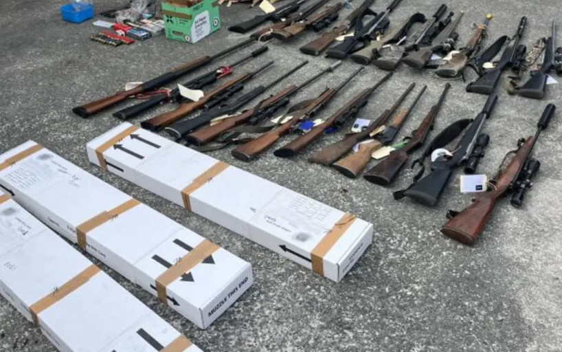 More than 30 firearms were seized by police. Photo: Supplied / NZ Police