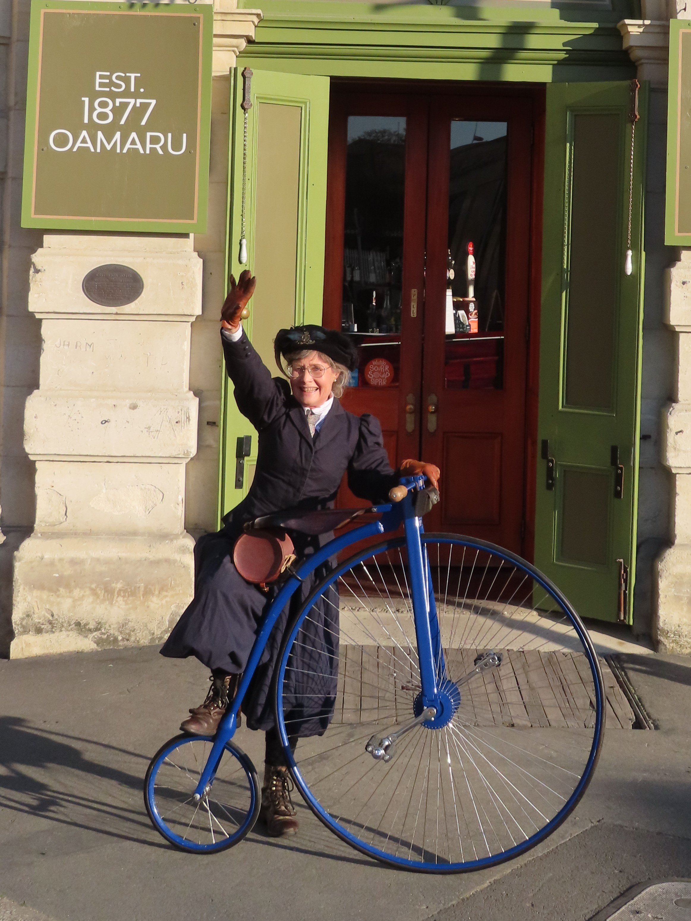 Oamaru Penny Farthing Club captain Annie Baxter is ready to roll. PHOTO: SUPPLIED