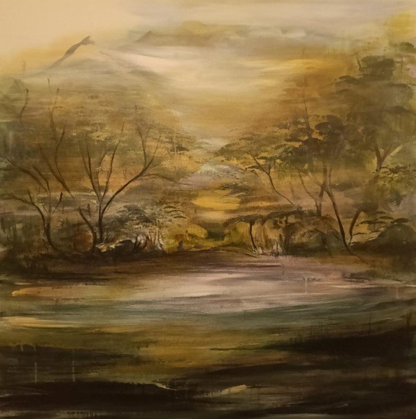 Dunedin artist Rachel Foster’s painting titled Catlins in the Rain and Mist.