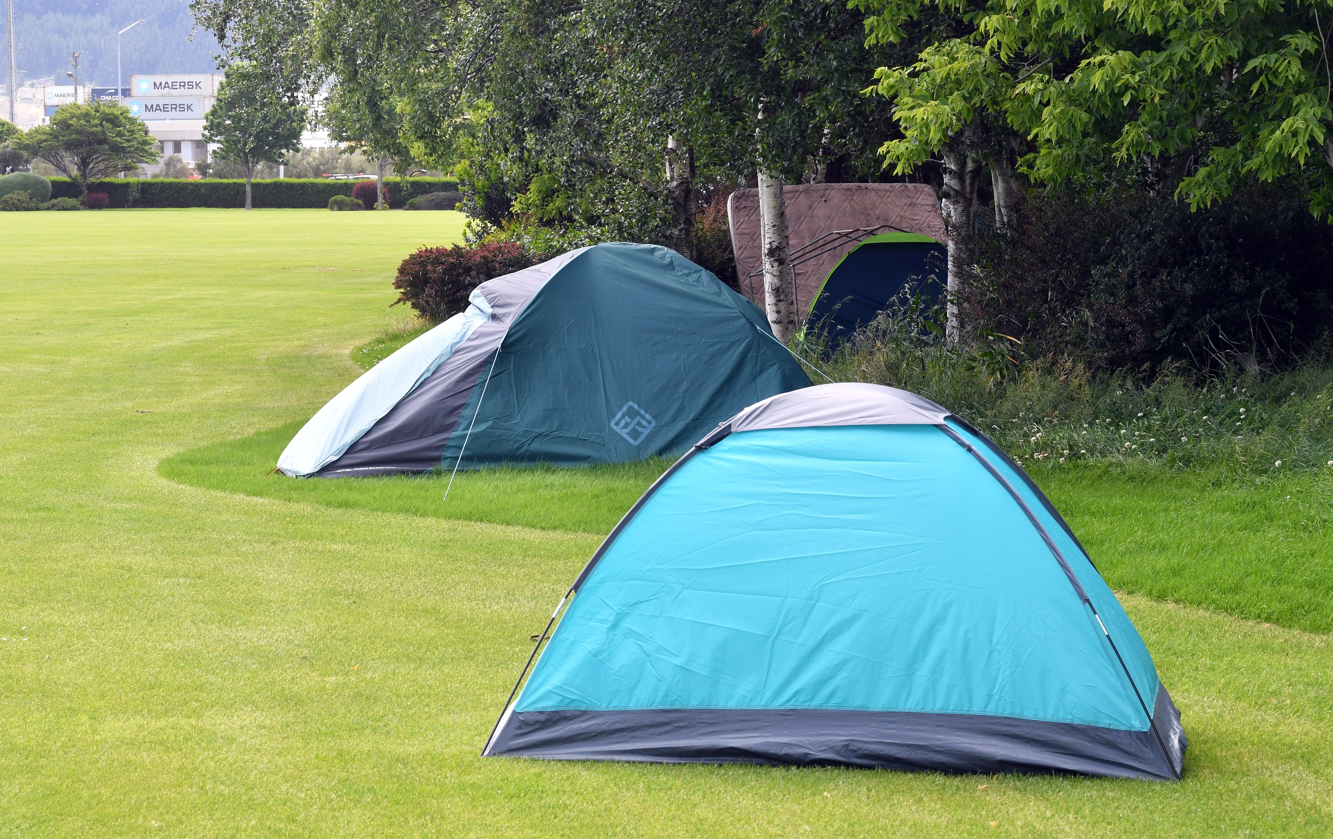 Tents at the Kensington Oval yesterday. PHOTO: STEPHEN JAQUIERY
