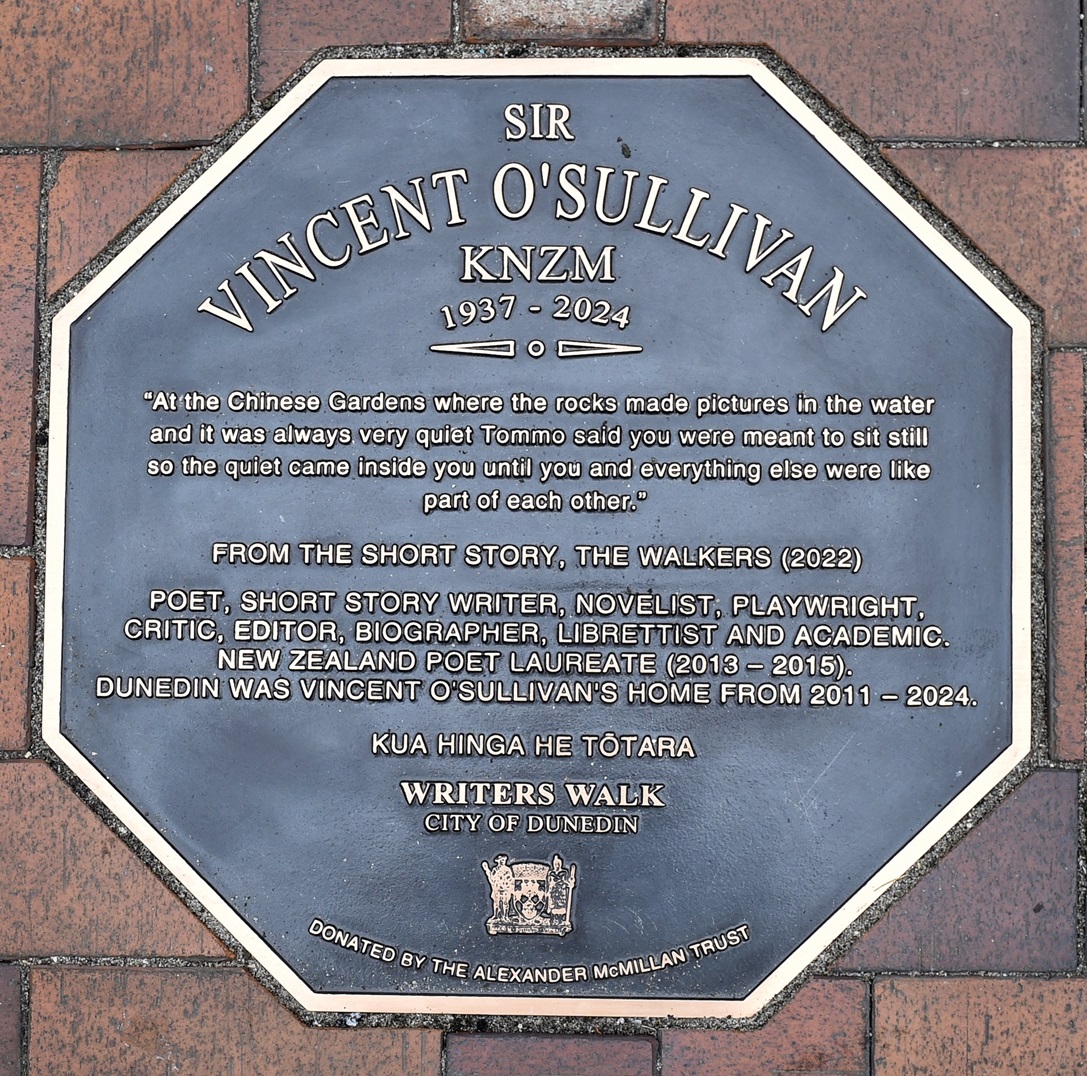Sir Vincent’s new plaque on the Writer’s Walk.