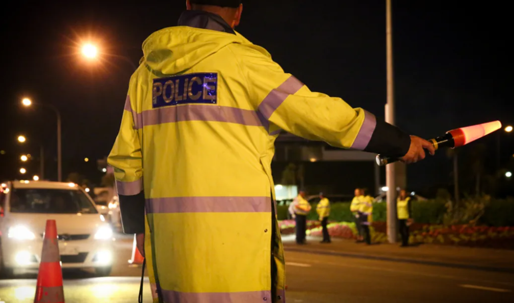 A police checkpoint. Photo: RNZ