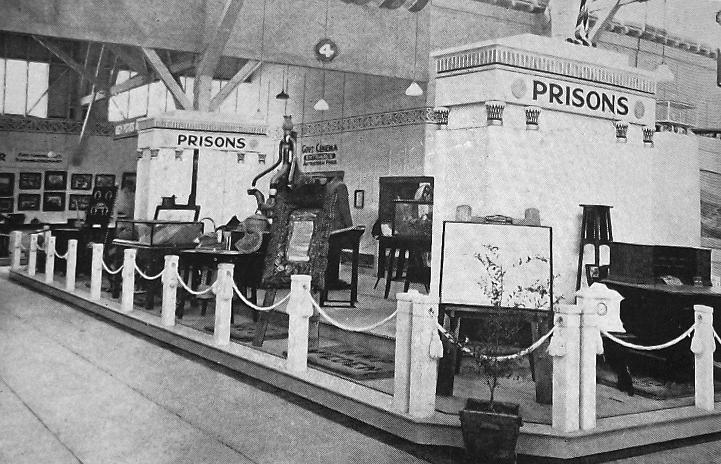 Display of prisoners’ handicrafts at the New Zealand and South Seas Exhibition, Logan Park,...