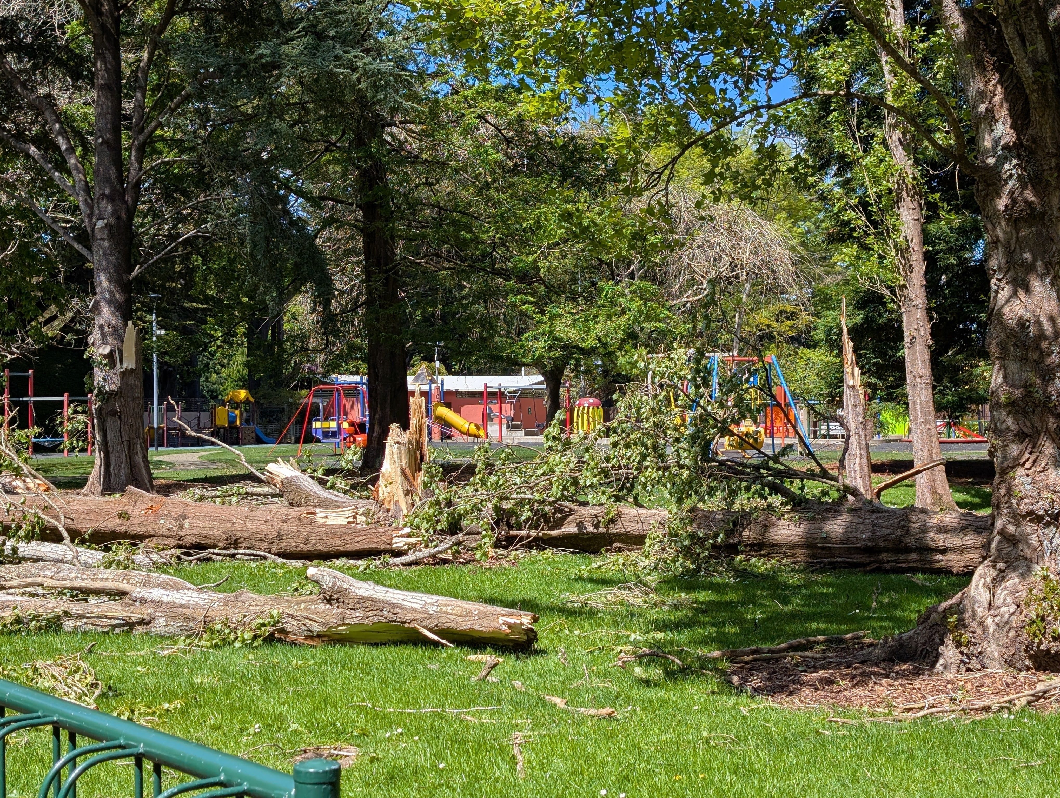 Damage at Queens Park, Invercargill, following severe weather which struck the region on October...