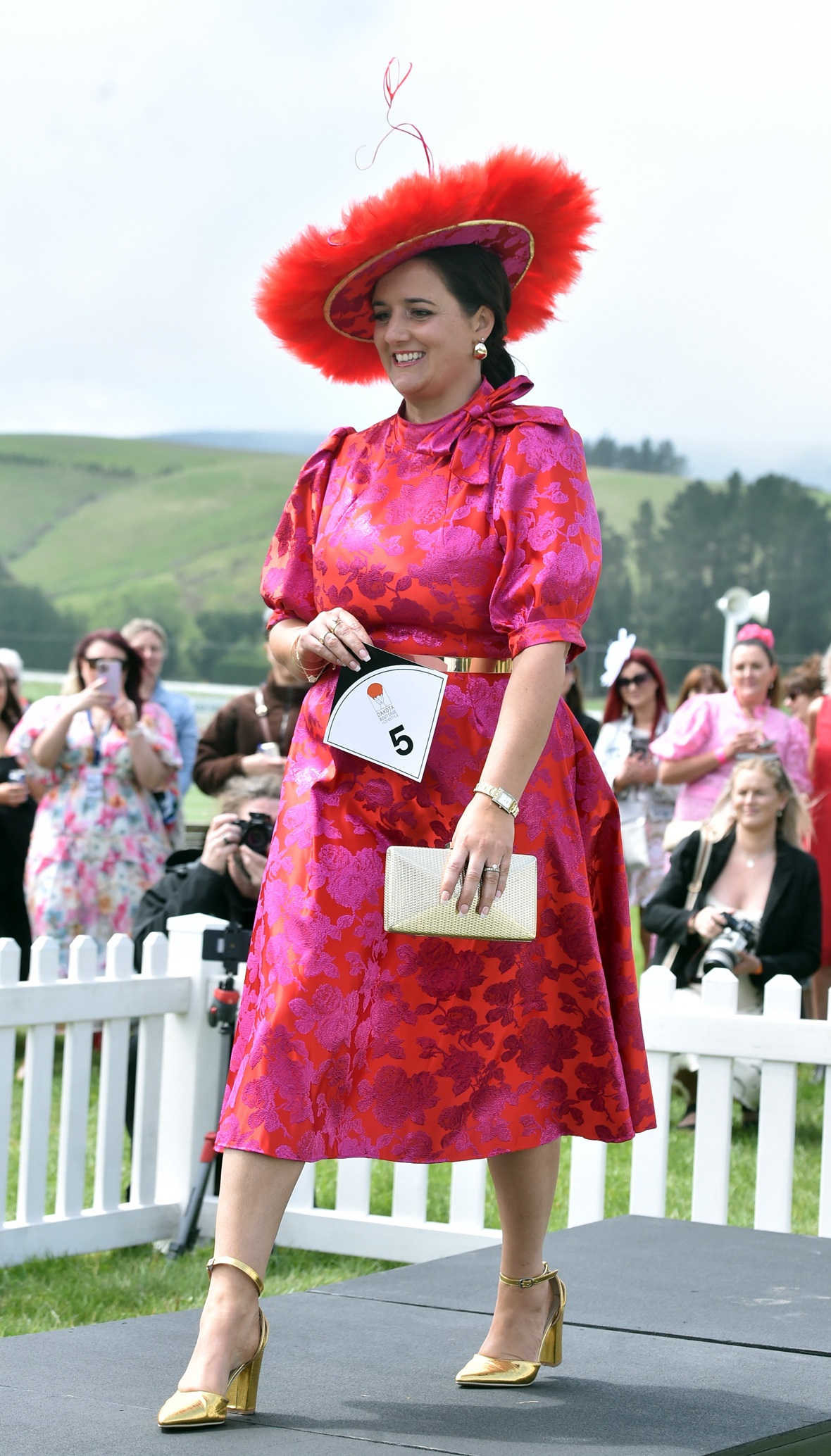 Fashions on the Field runner-up Poppy Balneaves, of Invercargill, in her home-made dress at the...