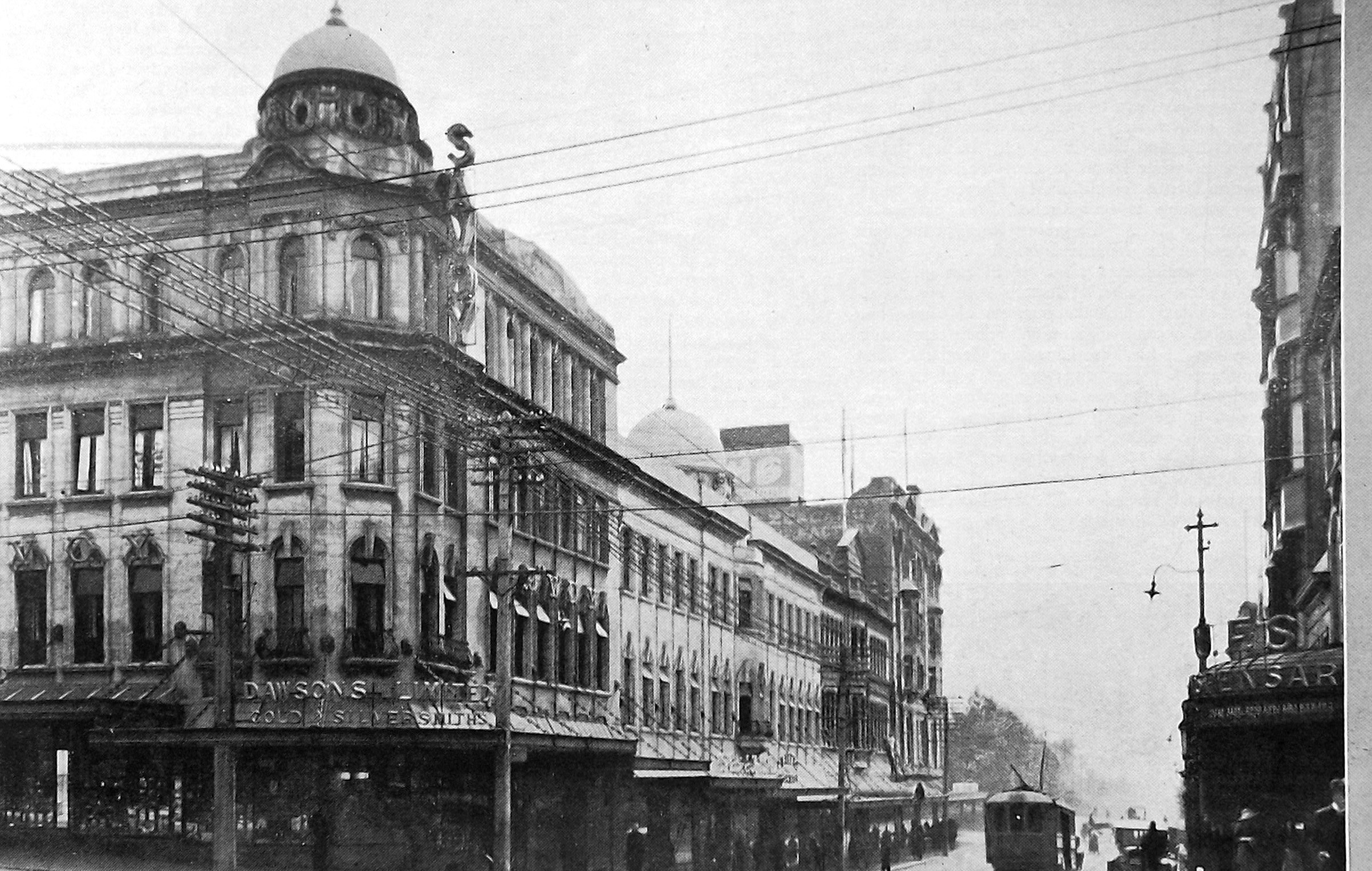 Savoy restaurant building, corner of Moray Pl and Princes St, Dunedin. — Otago Witness 25.12.1925