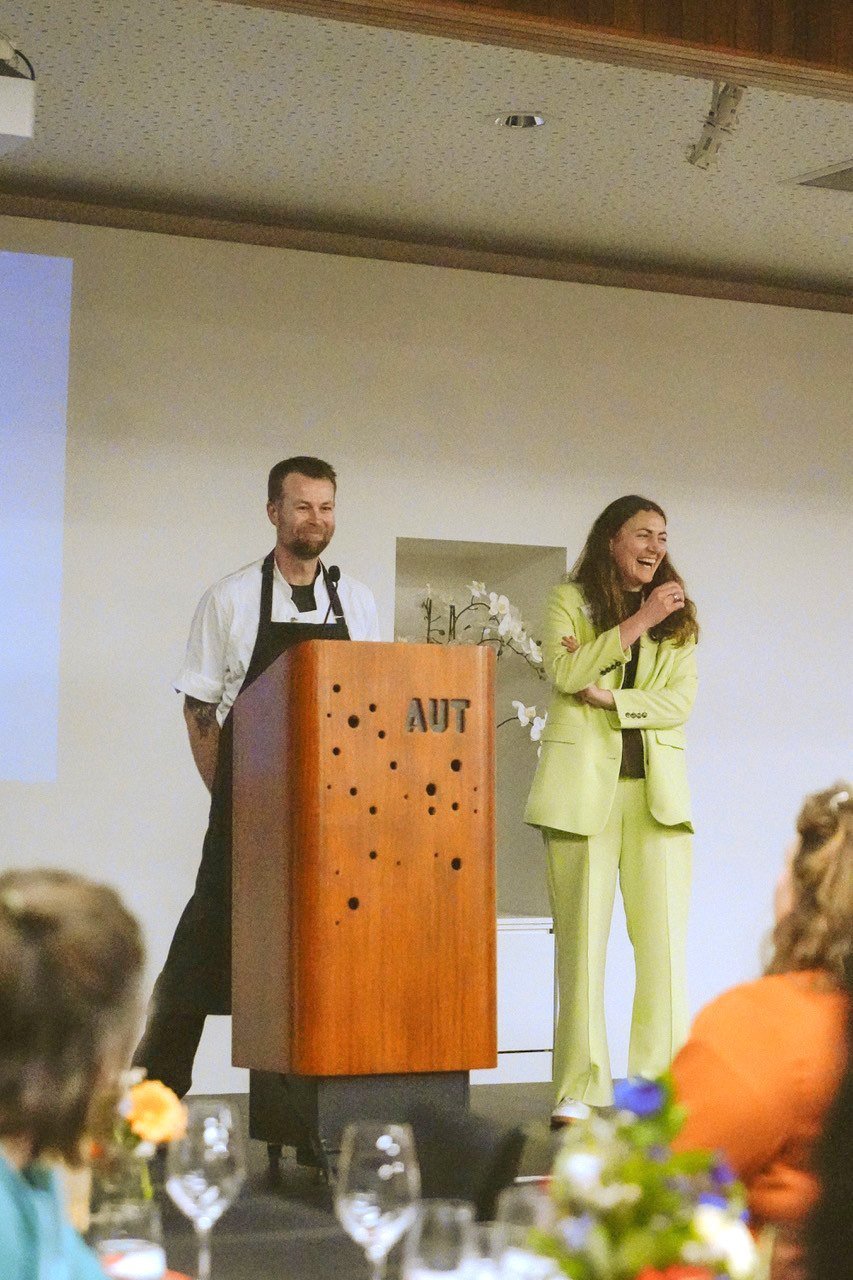 Sam Gasson is introduced at the Eat NZ Hui. Photos: supplied