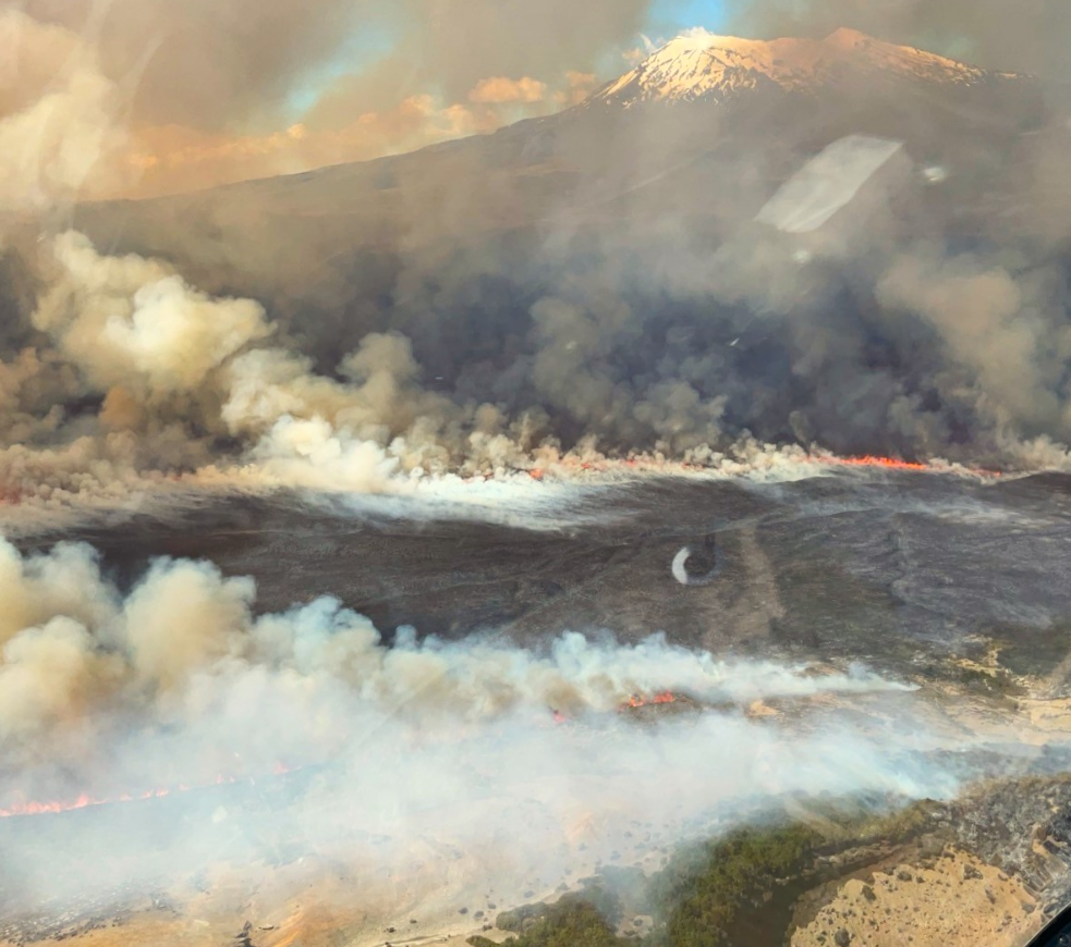 The fire in Tongariro National Park broke out on Saturday and has burnt through 2500ha of alpine...