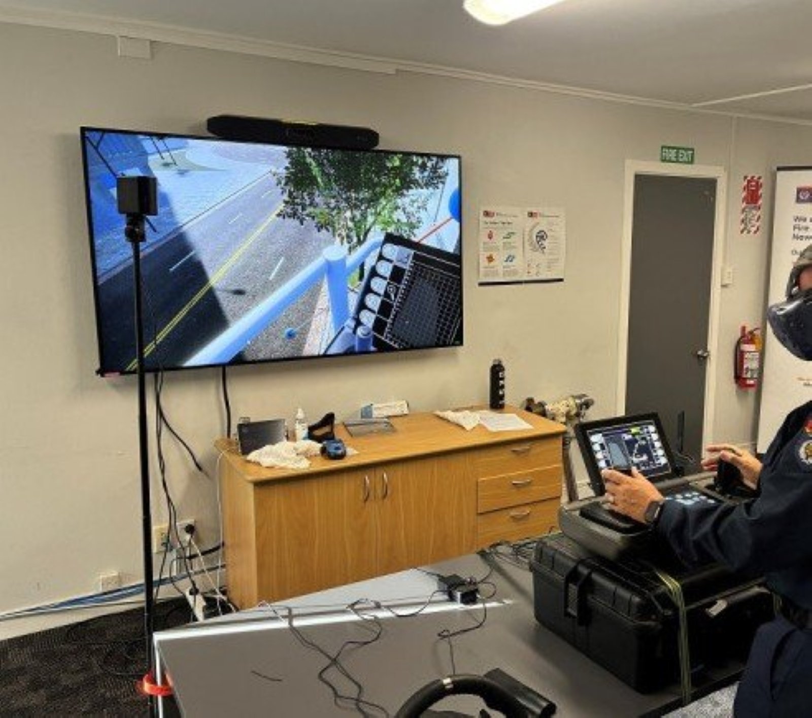 The new VR system in action at the Dunedin City Station.