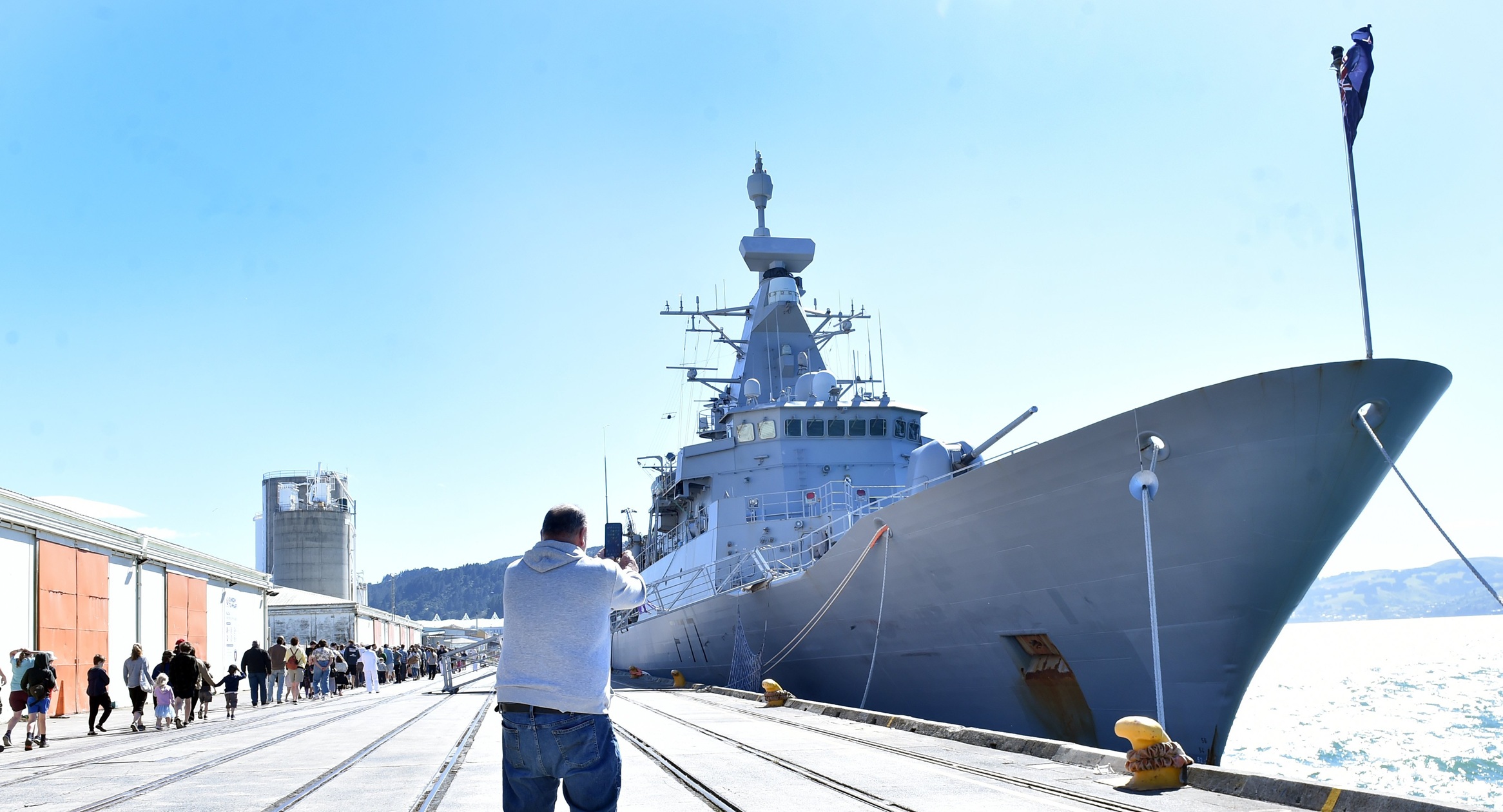 Kevin Dwyer, of Port Chalmers, photographs Royal New Zealand Navy warship HMNZS Te Kaha at the...