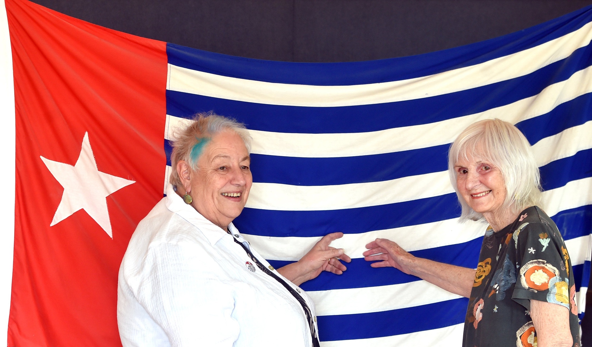West Papua Action Ōtepoti co-conveners Suzanne Menzies Culling (left) and Barbara Frame will fly...