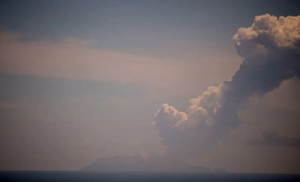 A steam and gas plume from White Island rose to about 3km above sea level today. Photo: Supplied...