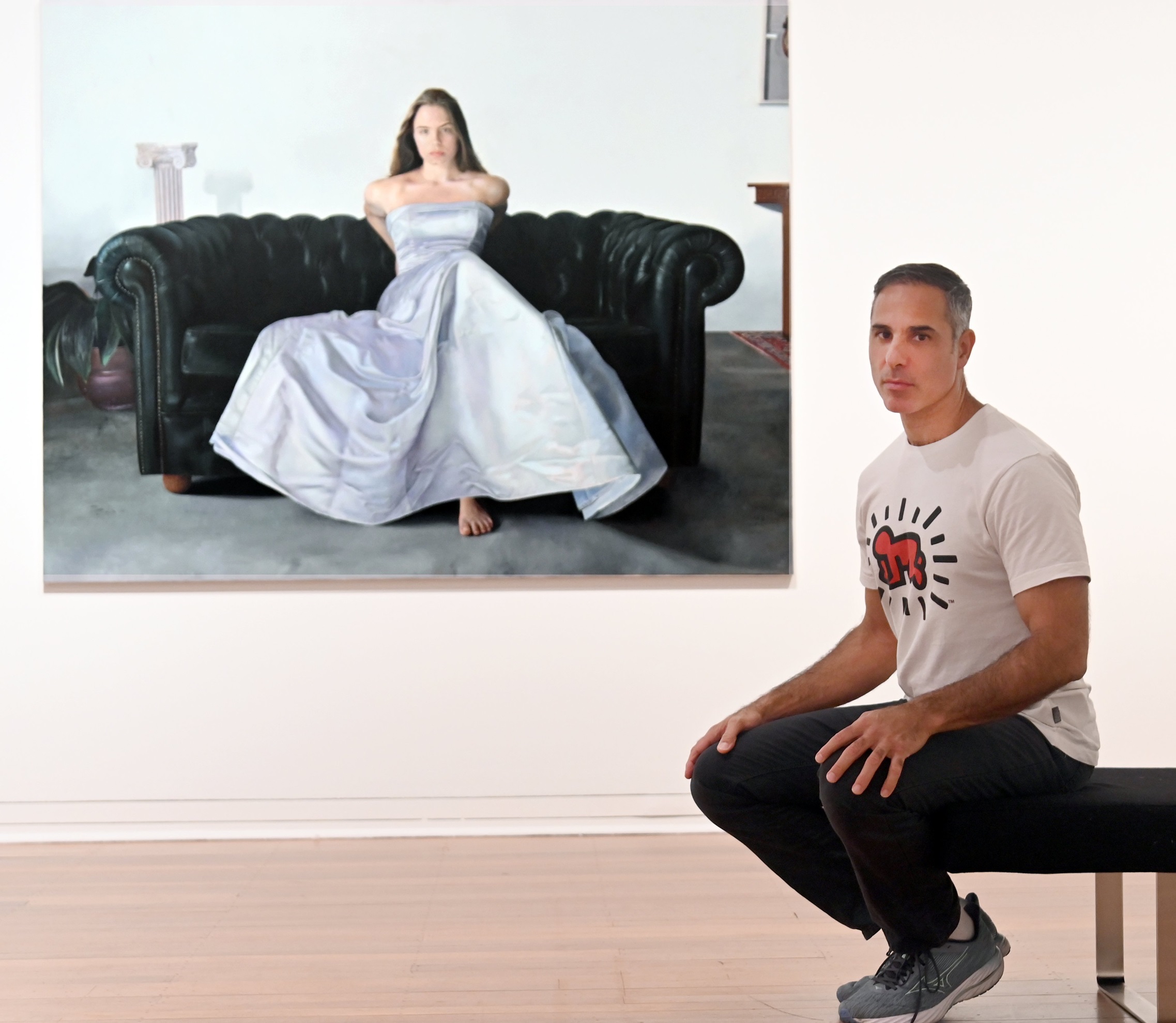 Michael Zavros sees the tension in his works of his daughter Phoebe (pictured behind in Mum’s...