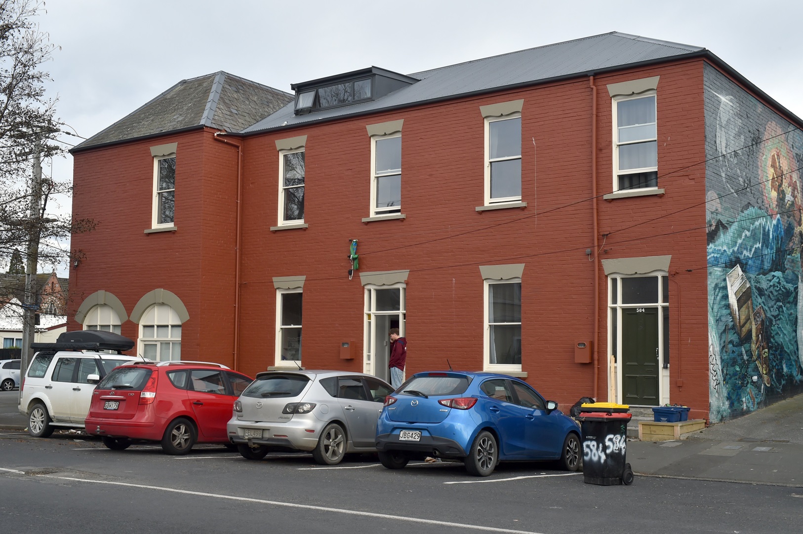 The Castle St flat, known as "Big Red", from whose roof Mr Broome fell. Photo: Gregor Richardson