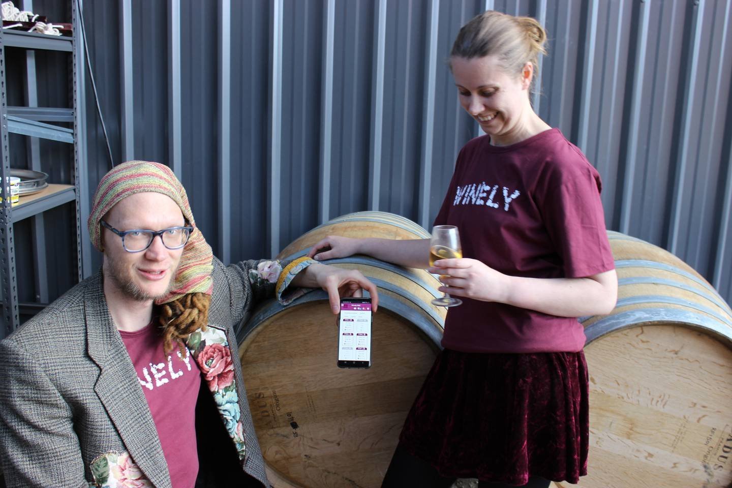 Winely co-founders Jacob Manning and Abbe Hyde. Photo: supplied