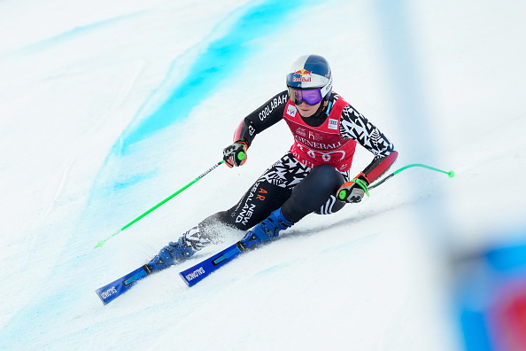 Alice Robinson of Team New Zealand in action during the Audi FIS Alpine Ski World Cup Women's...