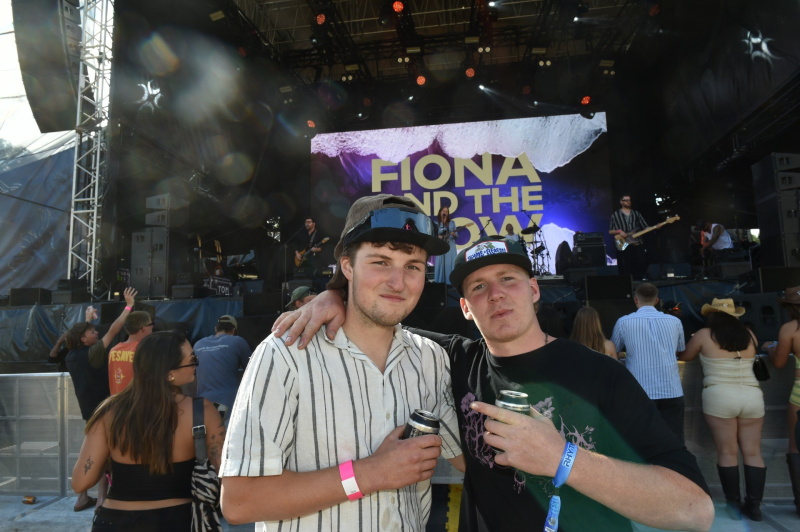 Archie Orbell and Otis Murphy in front of their favorite act Fiona and the Glow. PHOTO: GREGOR...