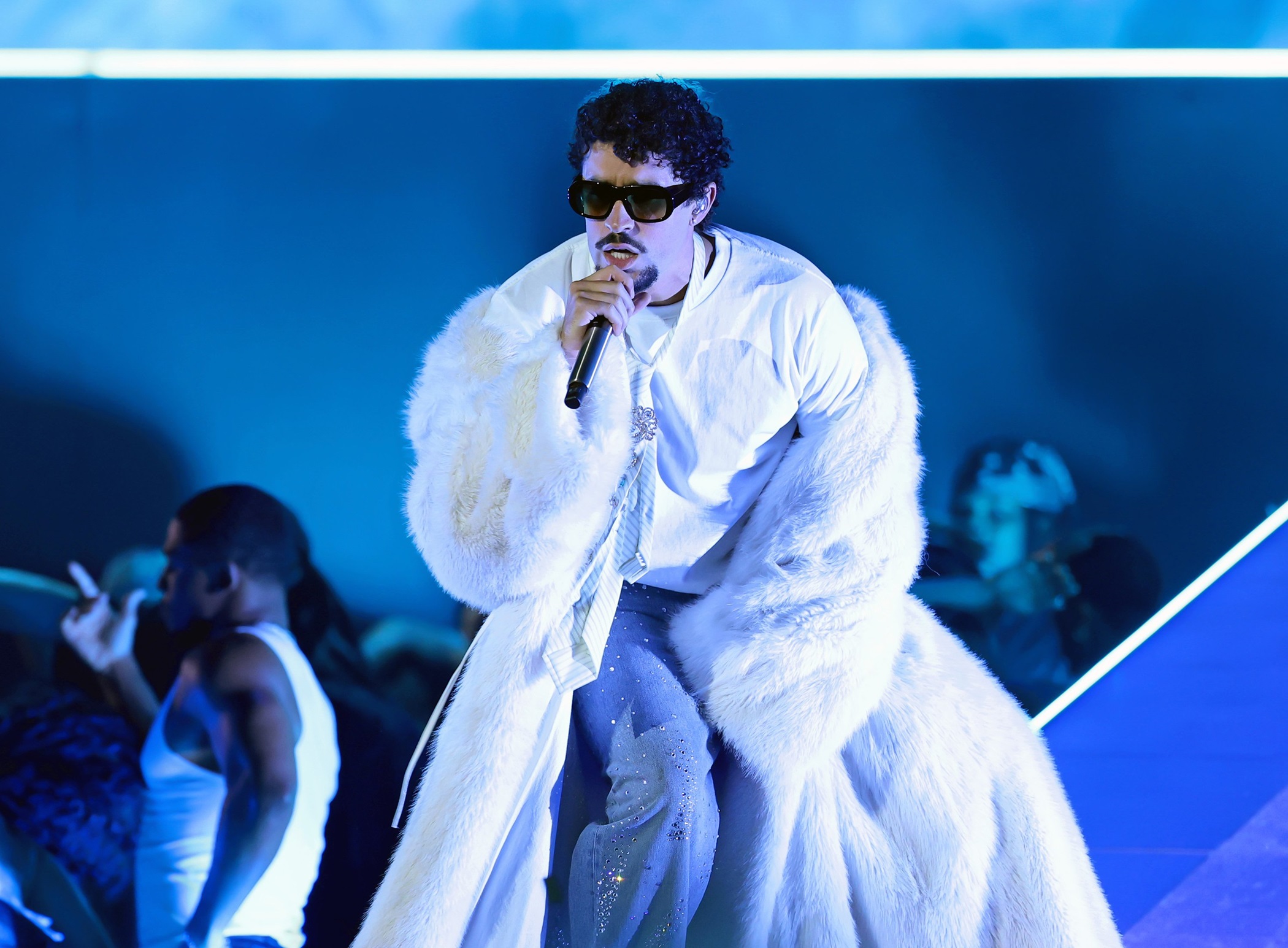 Bad Bunny performs at Dolby Theatre, Los Angeles. Photo: TNS
