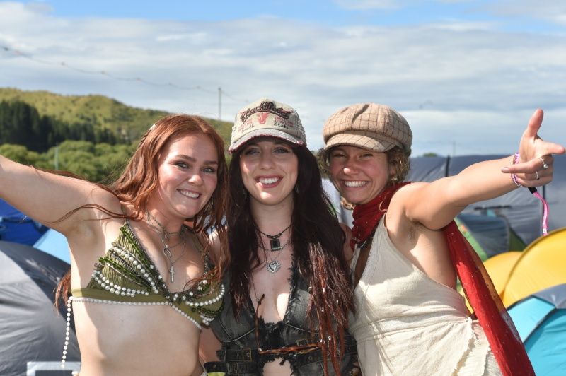 Elsa Rosanowski (24), Celia Petrie (24) and Paris Kerr (23) preparing to see ‘their man’ Dizzee...