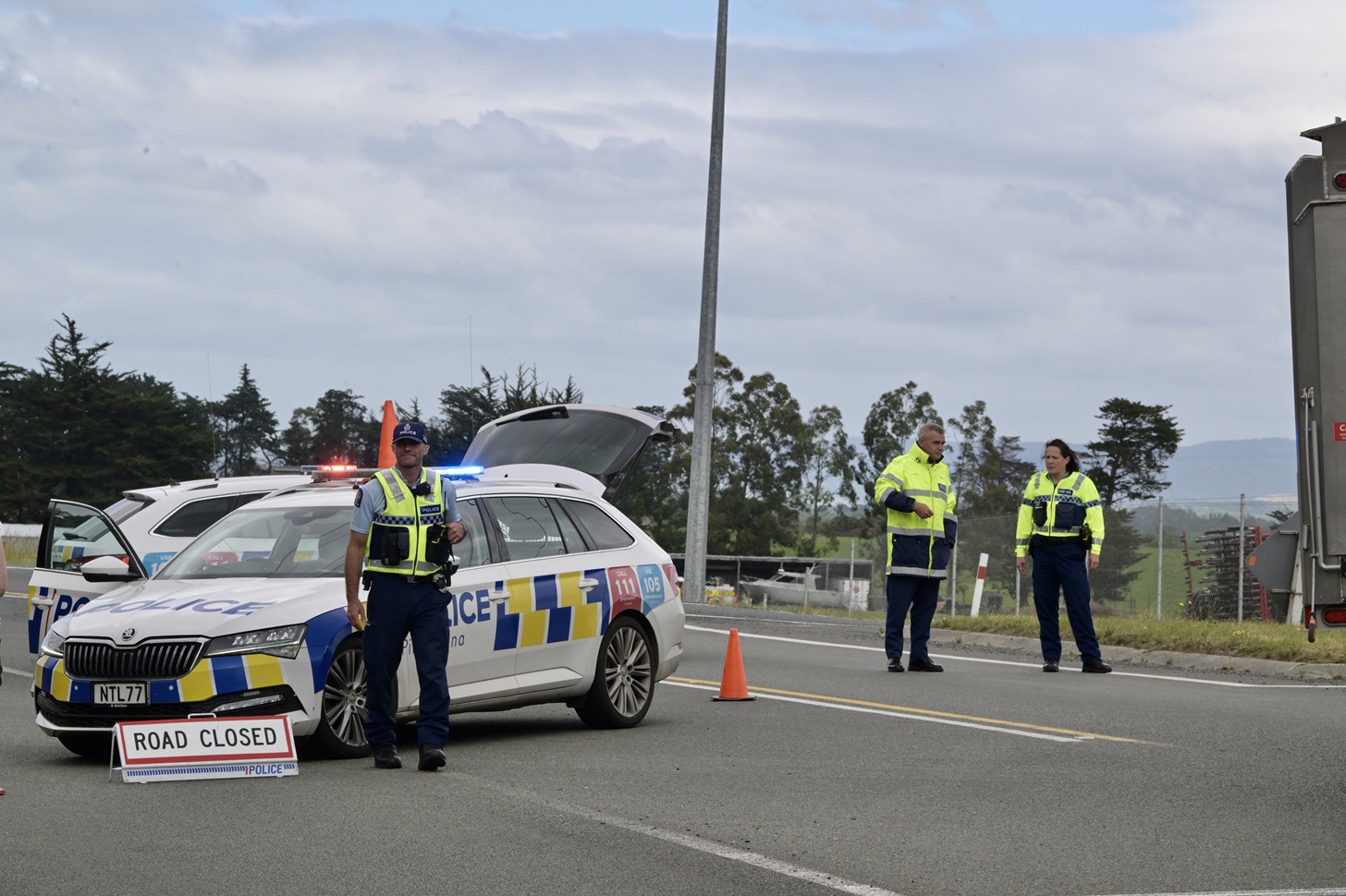 Police at the crash scene on Wednesday. Photo: Gerard O'Brien