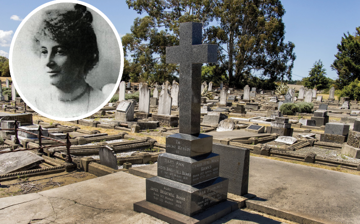 Ada Florence Murdoch died in 1941, aged 65, and was buried in the Banks family plot in Linwood...