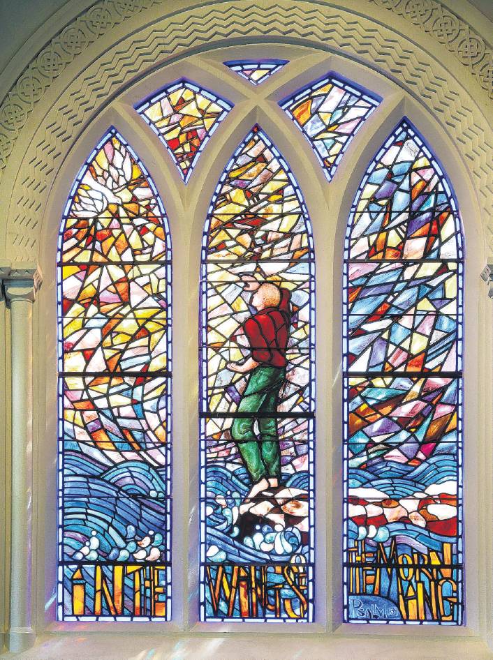 The stained glass window in the Kaiapoi Cooperating Parish Church. PHOTO: JOHN COSGROVE