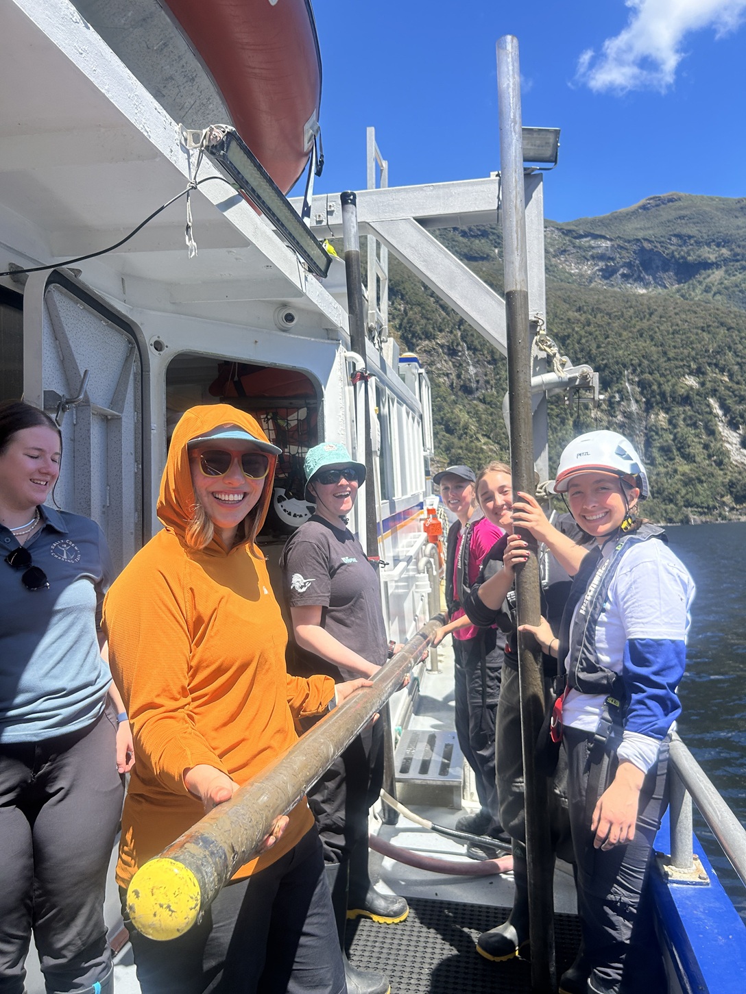 Marine geoscience and geology students from across New Zealand and Australia aboard  RV Polaris 2...
