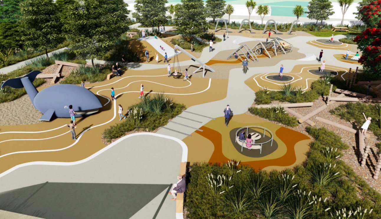 Concept plans for multimillion-dollar upgrades to St Kilda’s Marlow Park released in 2023, which...