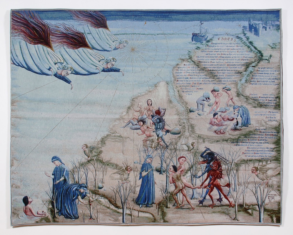 Roger Mortimer’s Through Me the Way is to the City Dolent, 2023, tapestry. Photos: supplied
