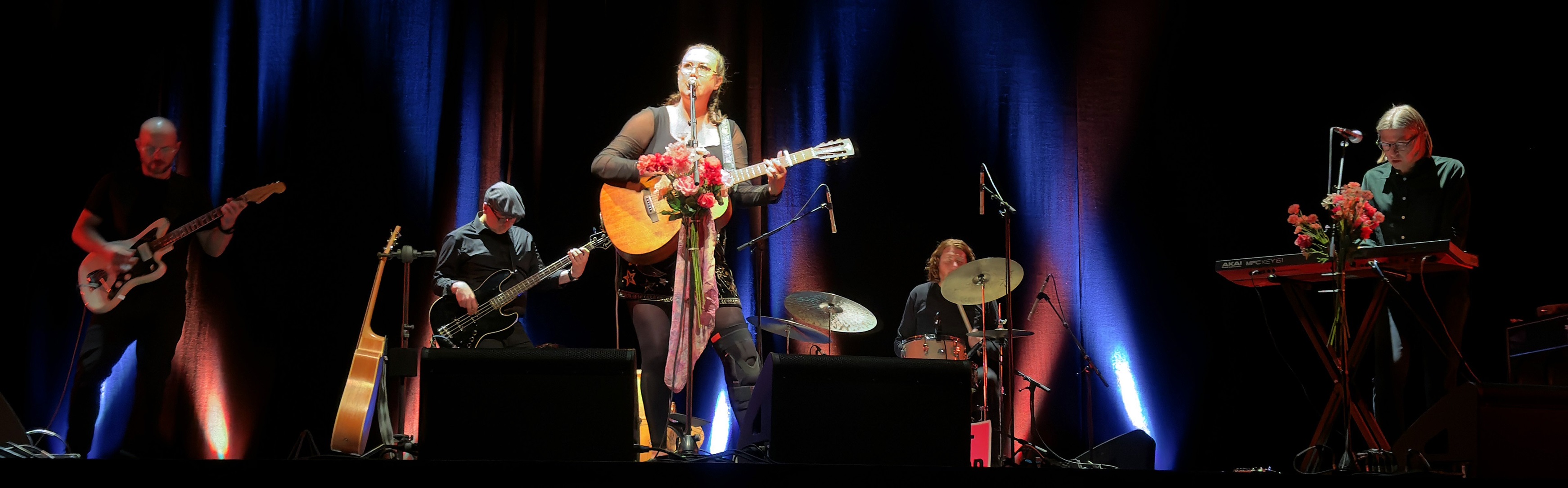 Nadia Reid and her band play at the Regent Theatre on Friday night. Photo: Craig Baxter