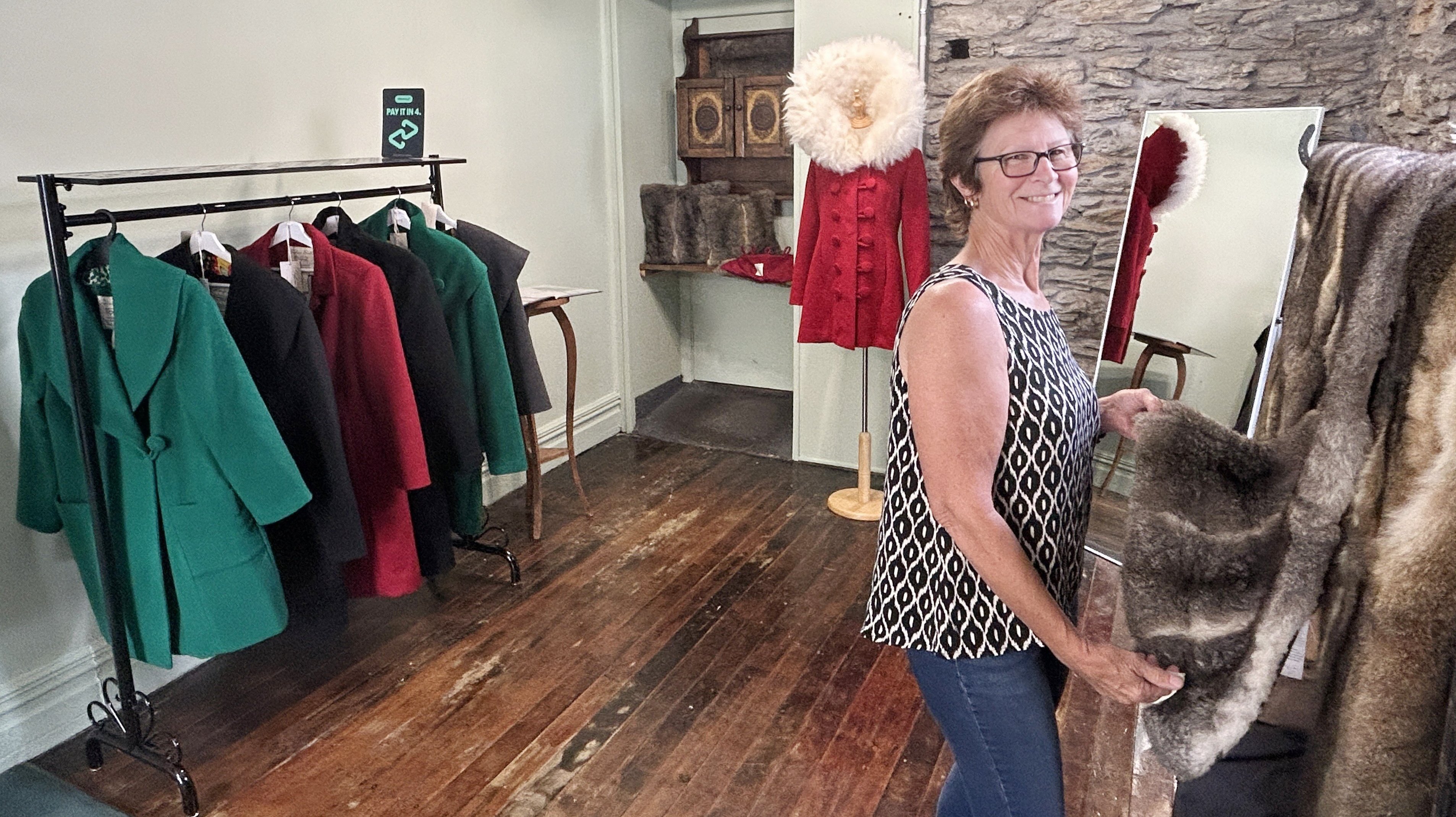 Roxburgh fashion designer and tailor Elaine Booth prepares her shop The Fashion Booth for its...