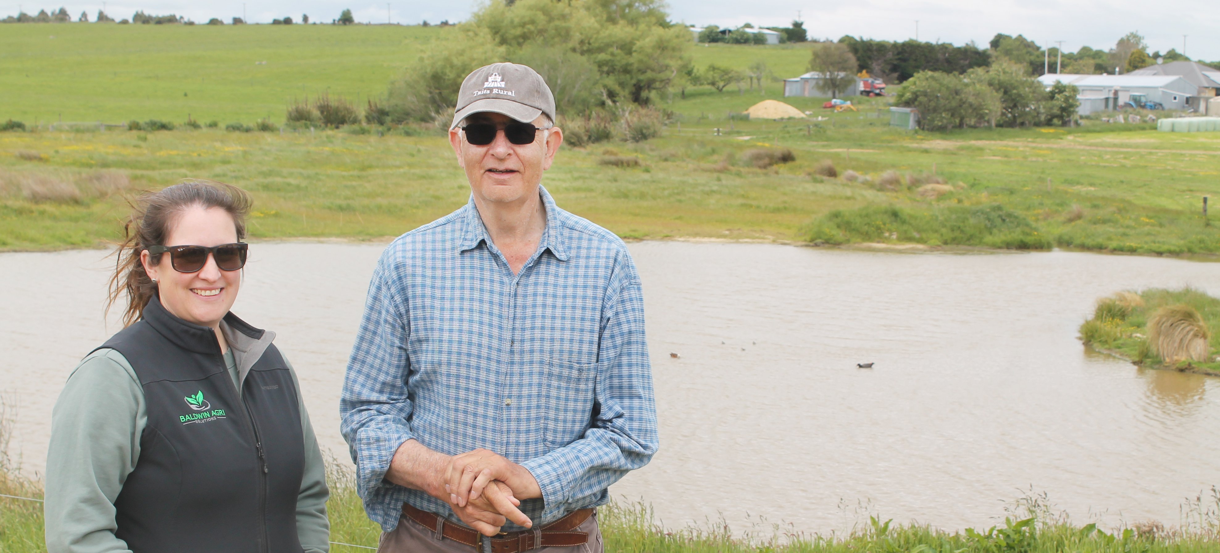 Farmer and certified nutrient management adviser Lee Baldwin and dairy farmer Murray Wards in...