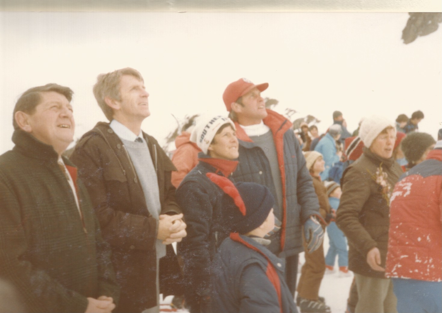 John Lee among the crowds for the opening of Cardrona's chairlift in 1982. Photo: Supplied