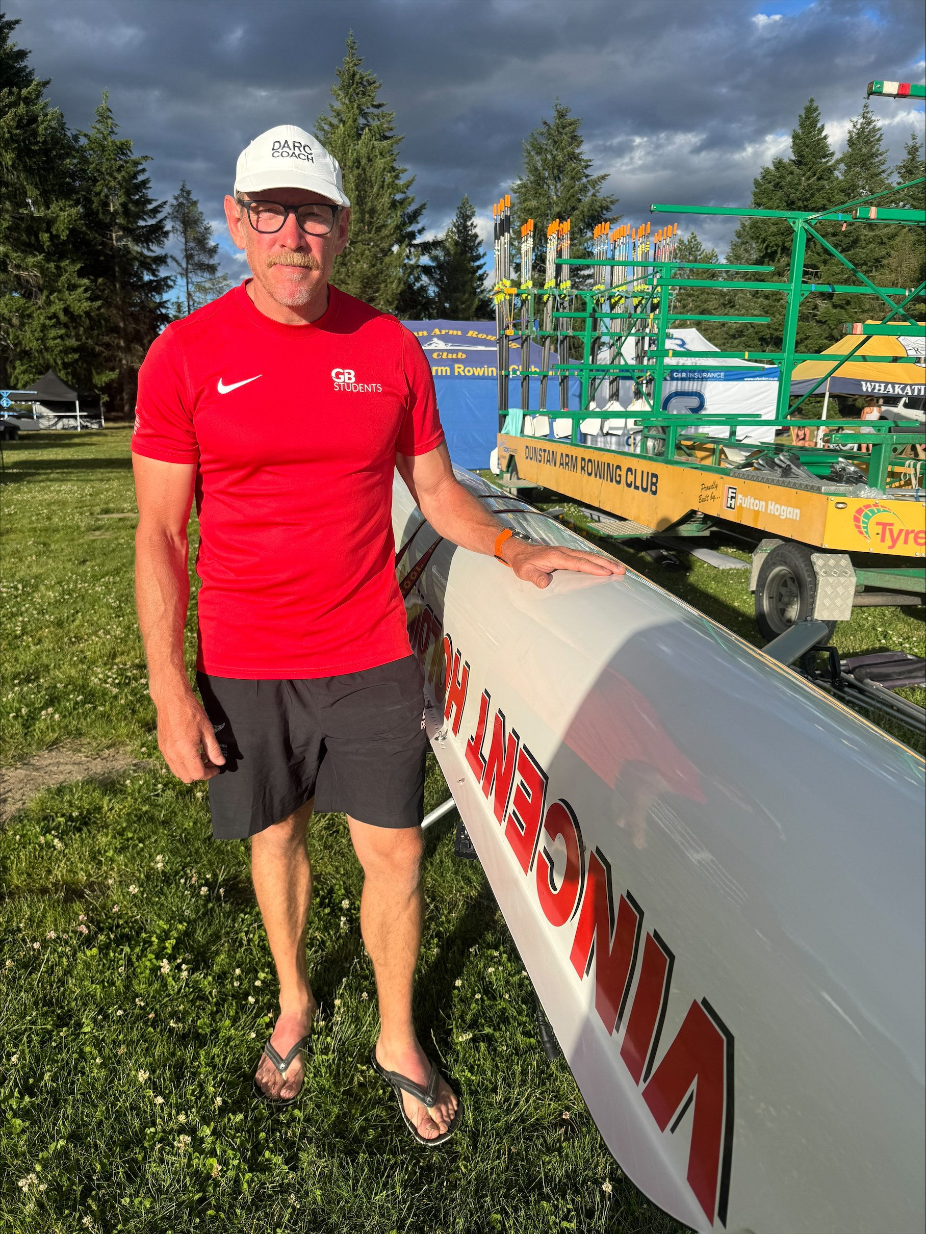 Dunstan Arms Rowing Club head coach and club captain Simon Smith with the club’s repaired eight...
