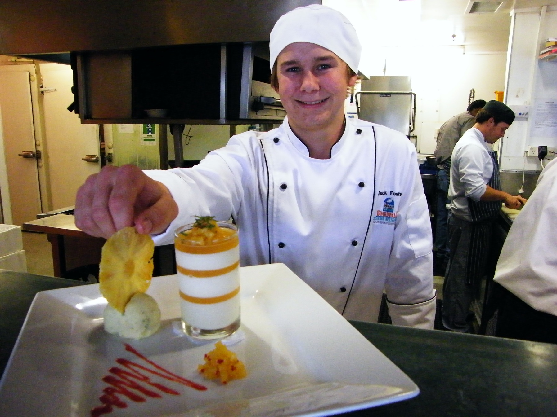 Jack Foster as an apprentice chef at Boardwalk Seafood Restaurant when he was awarded a...